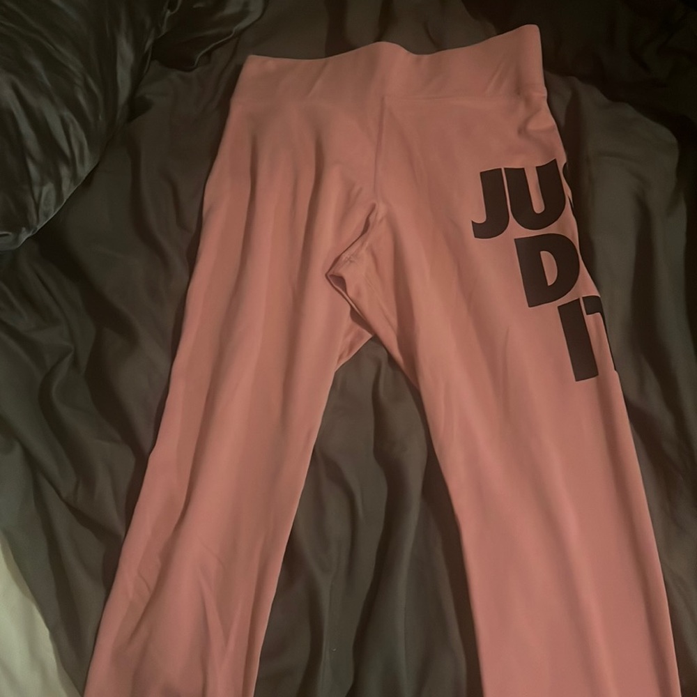Pink “just do it” yoga pants